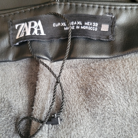 NWOT Zara Black Faux Leather Mini Dress Size XL - Picture 4 of 4